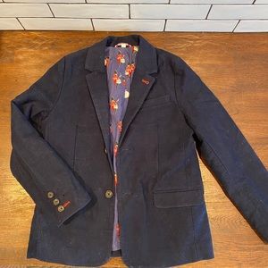 Boden Boys size 8-10 Navy Moleskin Blazer